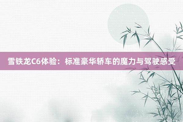 雪铁龙C6体验：标准豪华轿车的魔力与驾驶感受